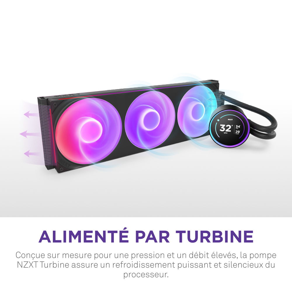 NZXT Kraken Elite 420 RGB V2 - 420mm - Noir - Watercooling NZXT - 4