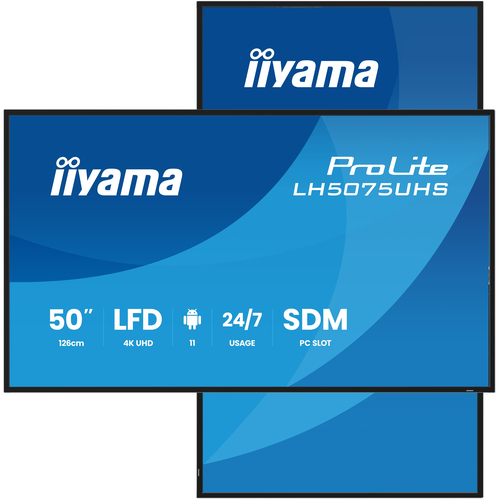 Iiyama Prolite LH5075UHS-B2AG - 49.5" 4K VA 9.5ms Android iiShare (LH5075UHS-B2AG) - Achat / Vente Affichage dynamique sur grosbill.com - 1