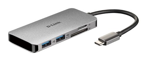 D-Link 6 Ports - USB-C vers HDMI/USB/USB-C/microSD/SD