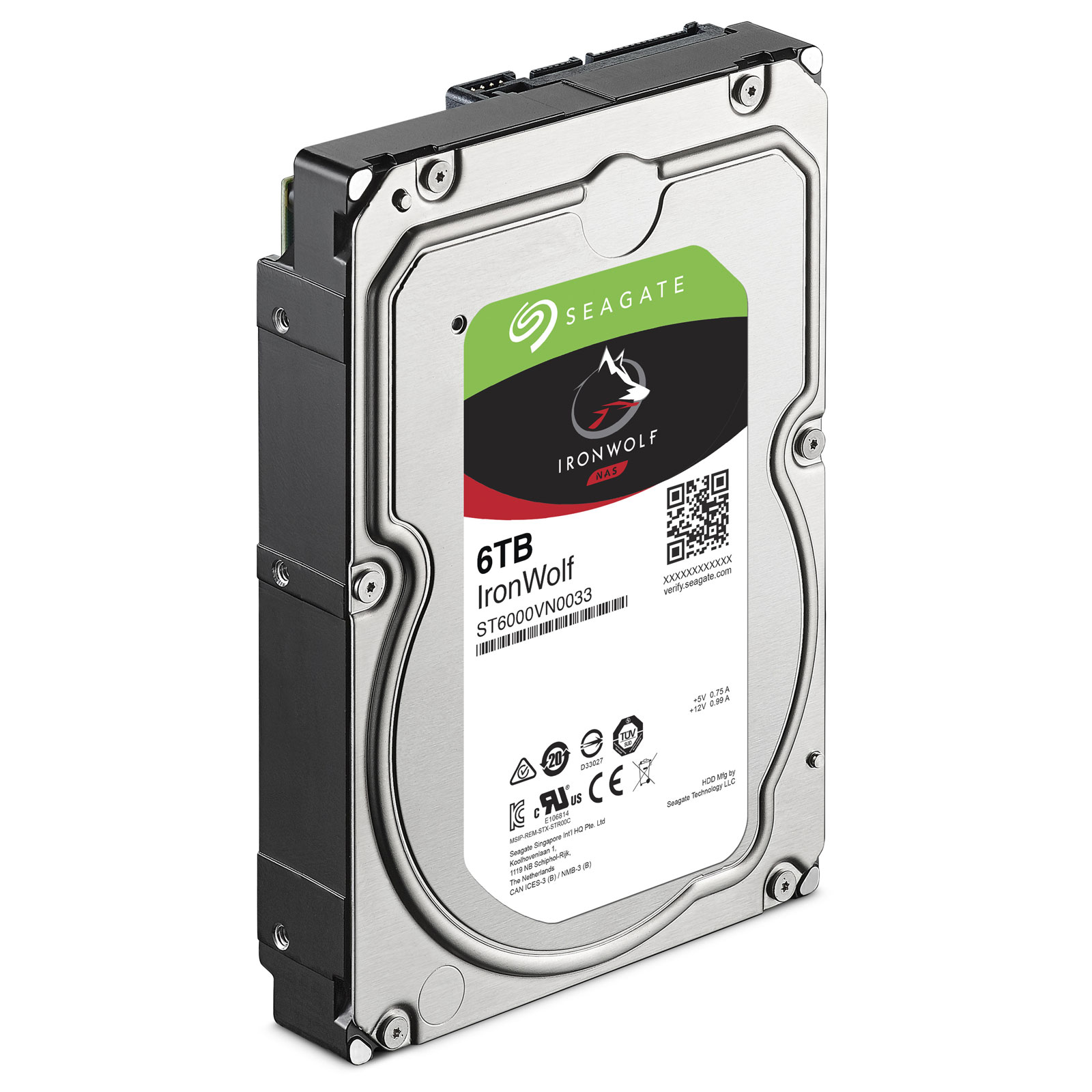 Seagate 6To SATA III 256Mo IronWolf ST6000VN0033 - Disque dur 3.5" interne - 2