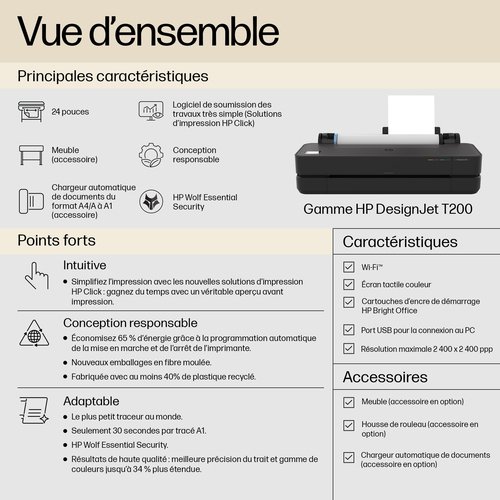 DESIGNJET T230 24-IN PRINTER - Achat / Vente sur grosbill.com - 2