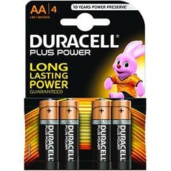 Lot de 4 Piles Alcaline 1,5V LR03 - Plus Power AAA - Pile Duracell