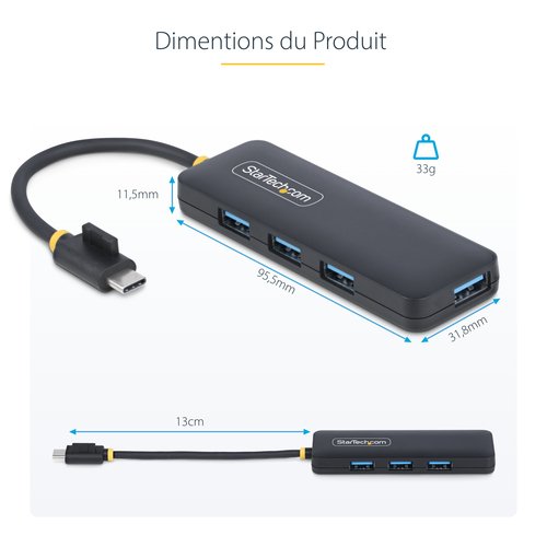 HUB USB-C 4 PORTS 5GBPS USB- - Achat / Vente sur grosbill.com - 15