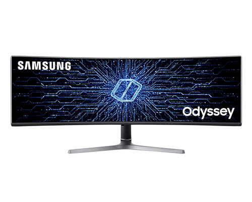 Moniteur professionnel Samsung incurvé 49 pouces. Technologie Dual QHD.  Connexion USB-C et LAN. Haut-parleurs intégrés