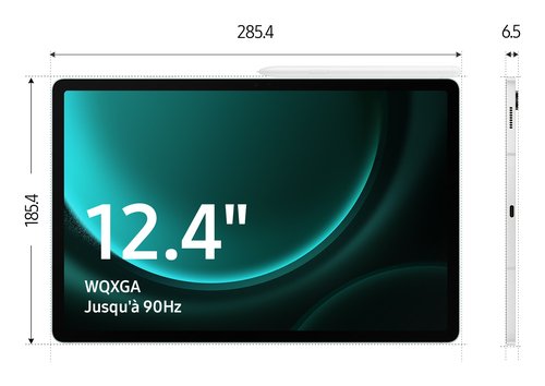 Samsung Tab S9 FE+Wifi 128GB Silver - Achat / Vente sur grosbill.com - 3