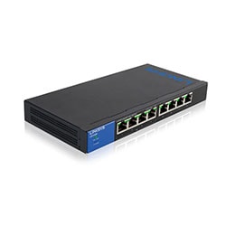 Linksys Commutateur de bureau Gigabit à 8 ports (LGS108) - 8 (ports)/10/100/1000/Sans POE/Non manage
