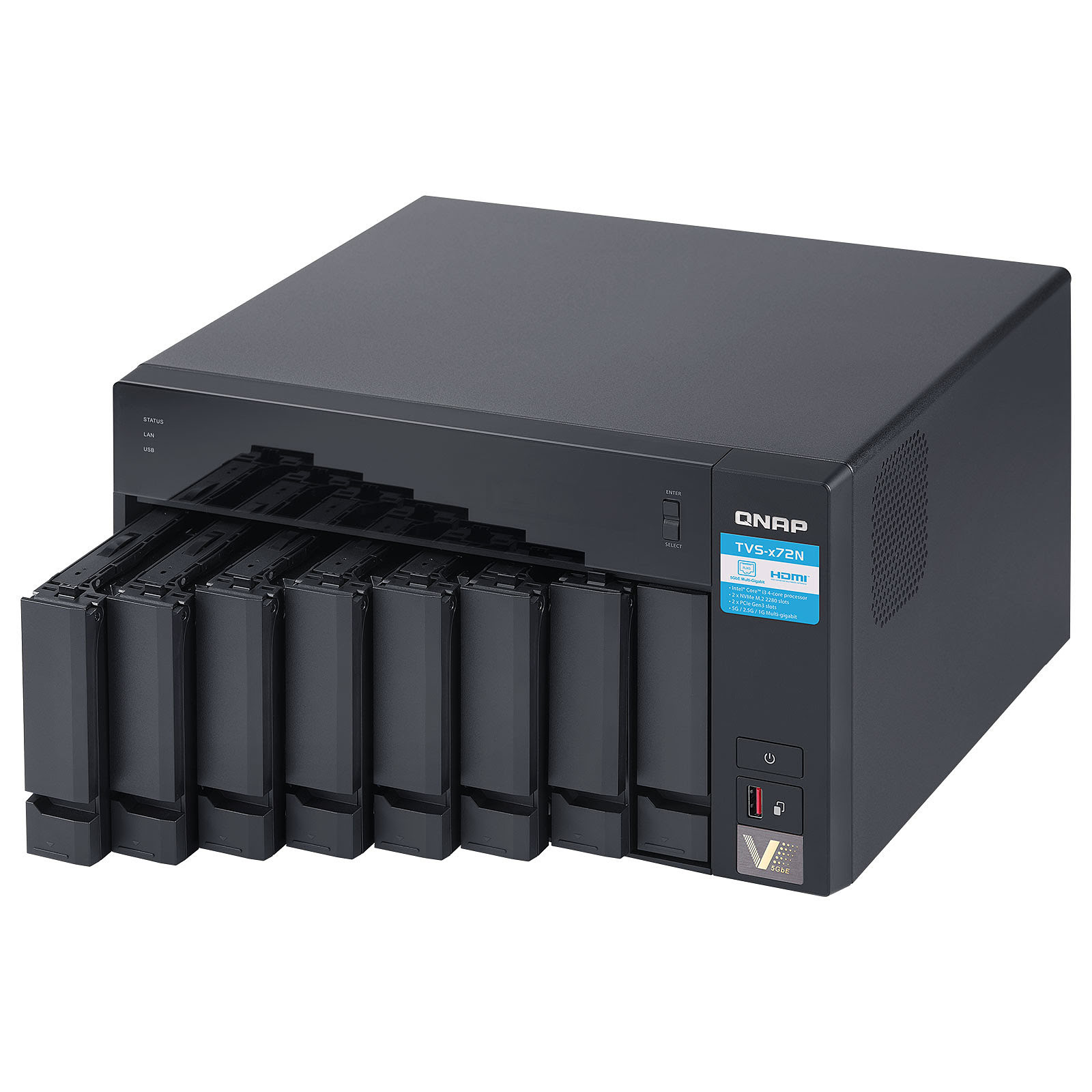 Qnap TVS-872N-i3-8G - 8 HDD - Serveur NAS Qnap - grosbill.com - 3