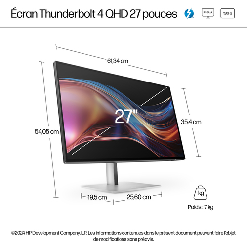 727pu - 27" QHD 120Hz IPS USB-C Thunderbolt 4 - Achat / Vente sur grosbill.com - 8