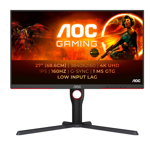AOC U27G3X/BK 27' 4K/160Hz/IPS/1ms/HDR/Pivot/G-Sync