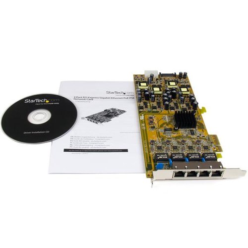 StarTech PCI-E - 4 ports Gigabit PoE - ST4000PEXPSE  - Carte réseau - 4