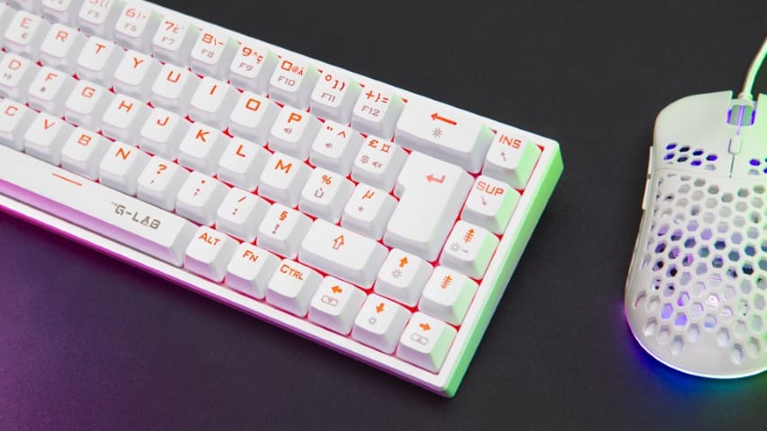 The G-LAB Keyz Titanium 65% RGB/Filaire/Blanc - Clavier PC - 1