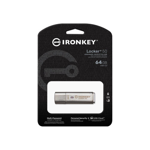 Kingston 64Go USB 3.2 IronKey Locker+ 50 # - Clé USB Kingston - 2