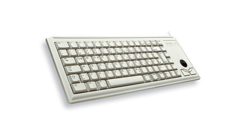 G84-4400 TRACKBALL KEYBOARD Clavier filaire miniature, trackball, USB, gris clair, AZERTY - FR - Achat / Vente sur grosbill.com - 1