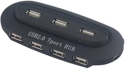 MCL Samar USB 2.0 7 ports hub Black
