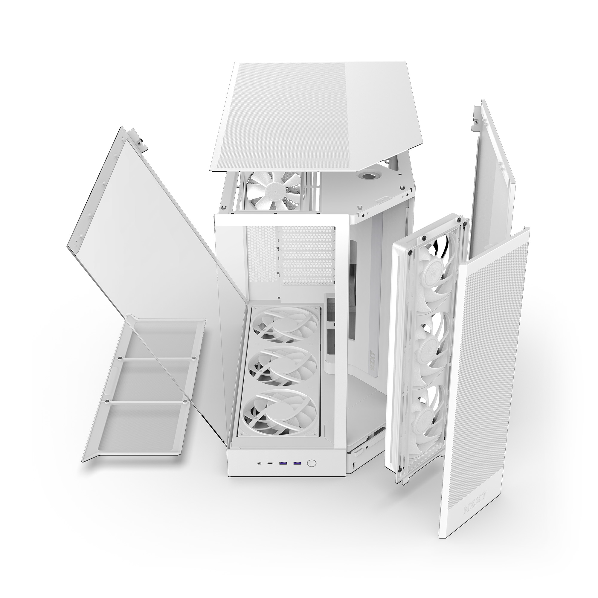 NZXT H9 Flow RGB+ Blanc Blanc - Boîtier PC NZXT - grosbill.com - 3