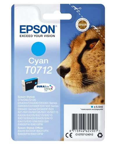 Cyan - C13T07124022 pour imprimante  Epson - 0