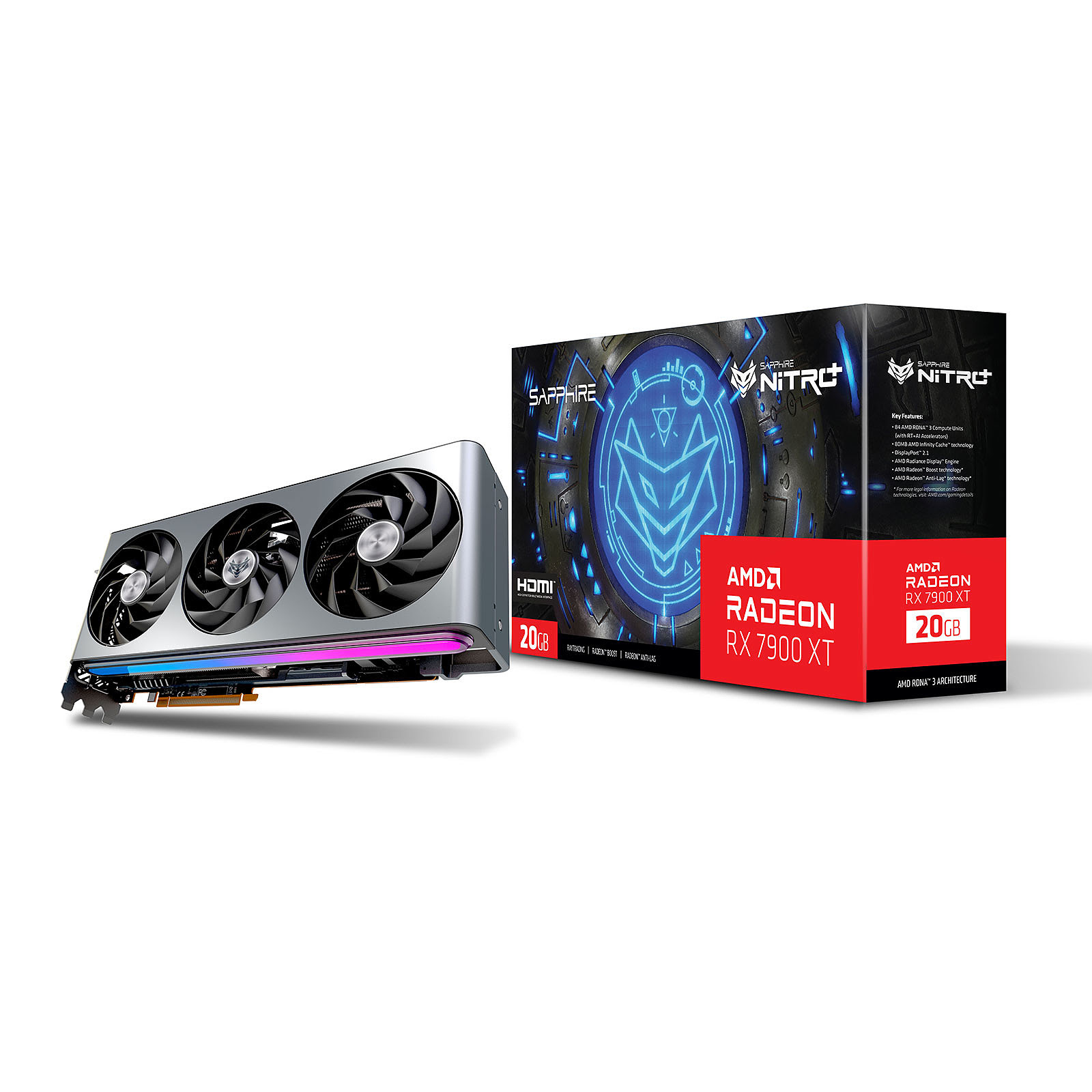 image produit Sapphire NITRO+ RADEON RX 7900 XT GAMING OC VAPOR-X 20GB Grosbill