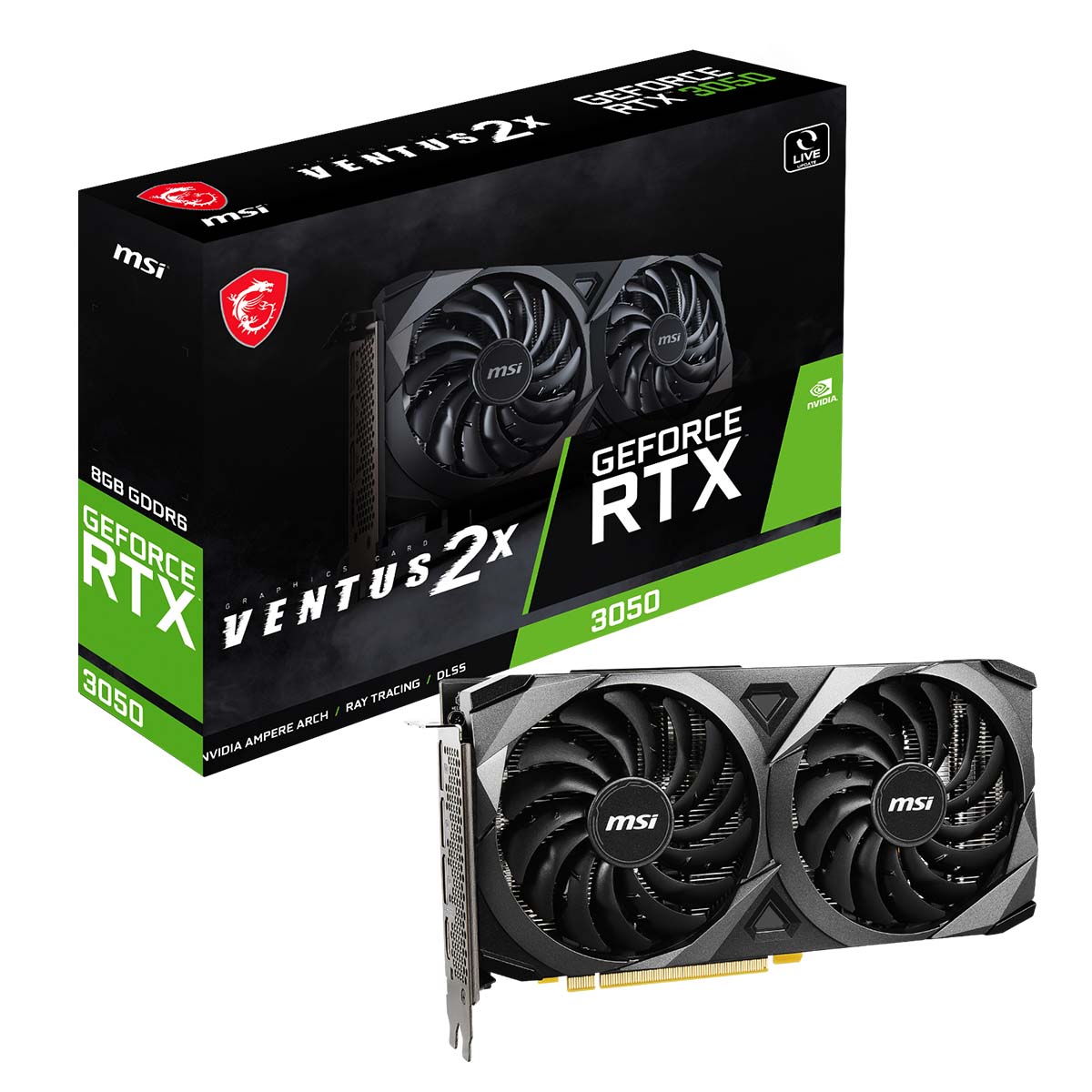 MSI RTX 3050 VENTUS 2X 8G OC LHR  - Carte graphique MSI - 0