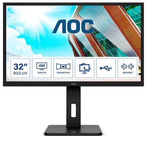 AOC P2 Q32P2 31 5 LED 2K Ultra HD 4 ms Black
