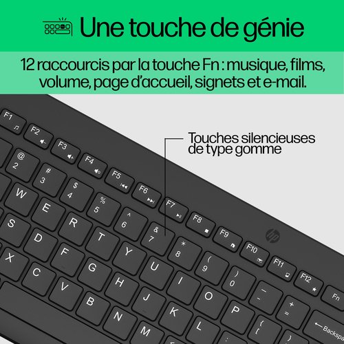 HP 330 Wireless Mouse+Keyboard Combina - Achat / Vente sur grosbill.com - 12
