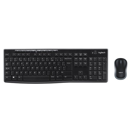 Logitech Wireless Combo MK270 Ensemble sans fil fiable Black
