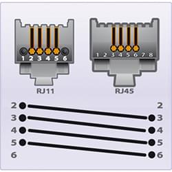 Câble adaptateur RJ45/RJ11 5m