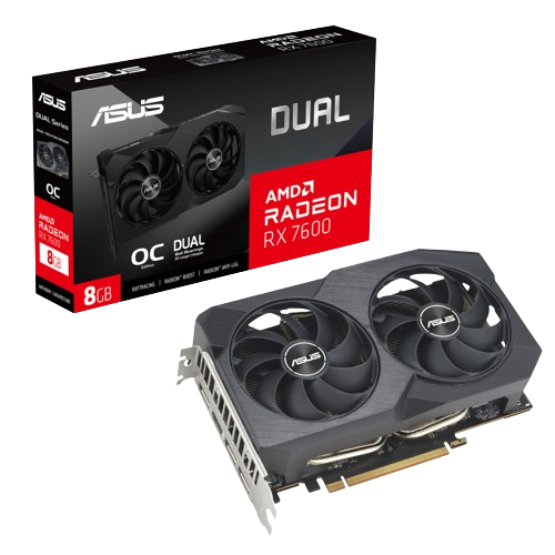 Asus DUAL-RX7600-O8G-V2  - Carte graphique Asus - grosbill.com - 0