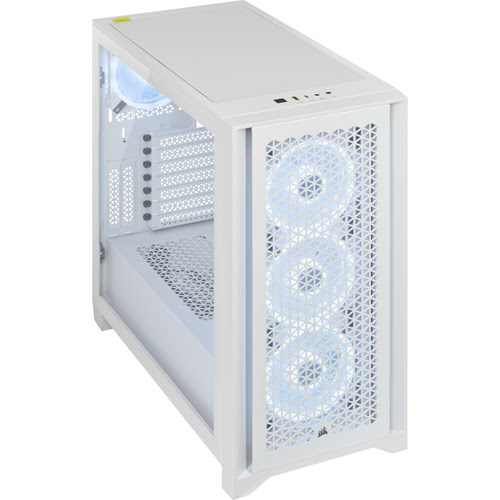 Corsair iCUE 4000D Airflow RGB TG Blanc -MT/Sans Alim/ATX# Blanc - Boîtier PC - 3