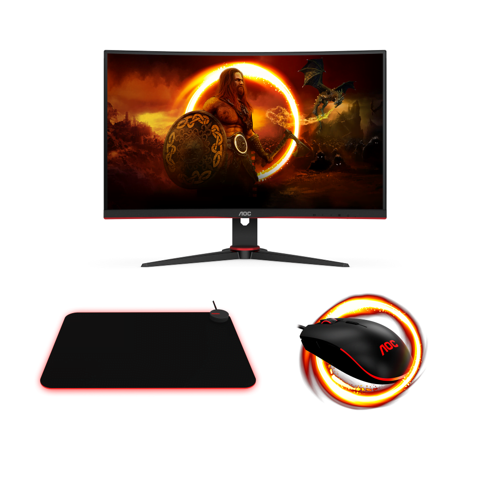 AOC 27"  C27G2ZE/BK + GM300B + AMM700 - Ecran PC AOC - grosbill.com - 0