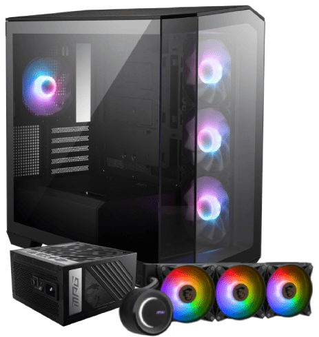 MSI MAG PANO M100R PZ Noir+MPG A1000GS+CORELIQUID E360 Noir - Boîtier PC - 0