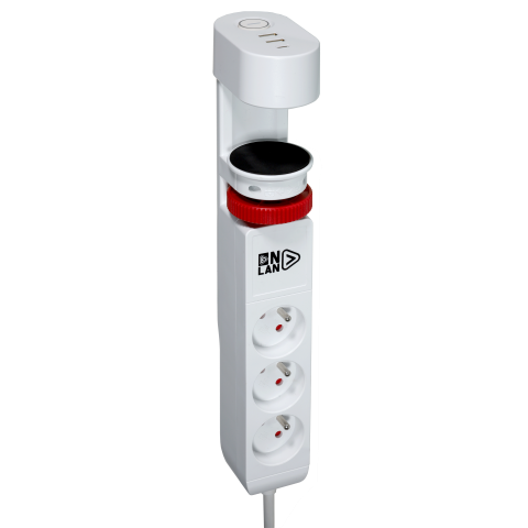 ONLAN Multiprise de bureau à pincer avec USB/USB-C Blanc (MP-AC3-UA2-UC-WH) - Achat / Vente Parasurtenseurs - Multiprises sur grosbill.com - 1