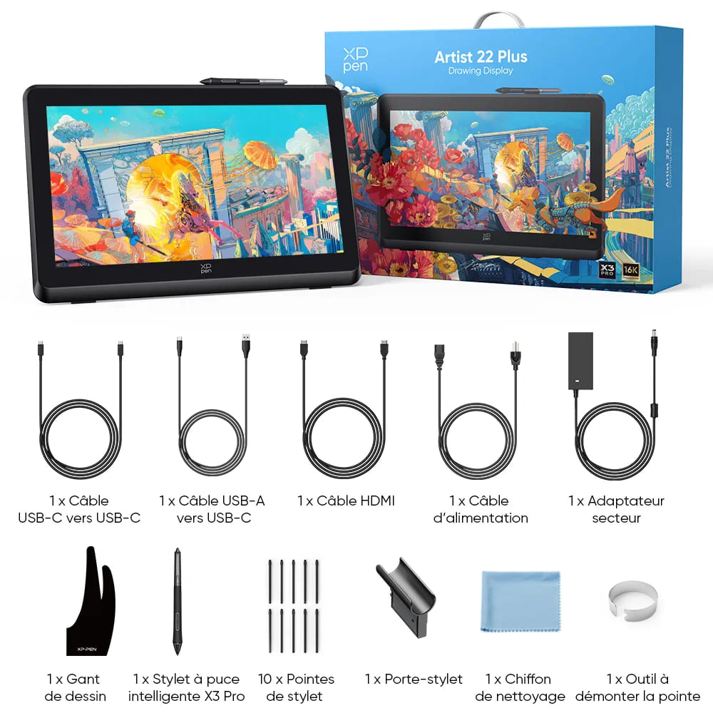 Tablette graphique XPPEN Artist 22 Plus MD220FH_EU - 5080LPI 22" Noir Grosbill