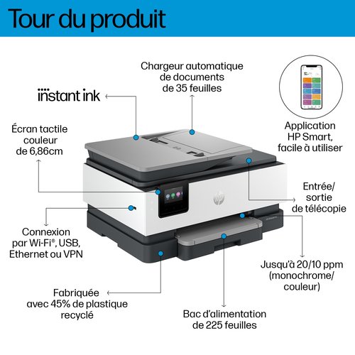 OFFICEJET PRO 8132E AIO LIGHT - Achat / Vente sur grosbill.com - 14