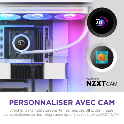 NZXT Kraken Plus 360 RGB - 360mm - Blanc - Watercooling NZXT - 7