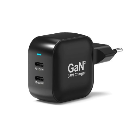 Cable Chargeur mural 35W - 2 ports USB-C+Câble USB-C-2m - Accessoire téléphonie Port - 5