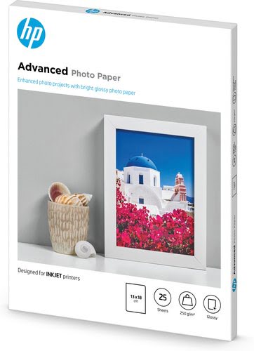 HP Photo Paper/Adv Glossy 13x18 bdl 25sh - Achat / Vente sur grosbill.com - 1