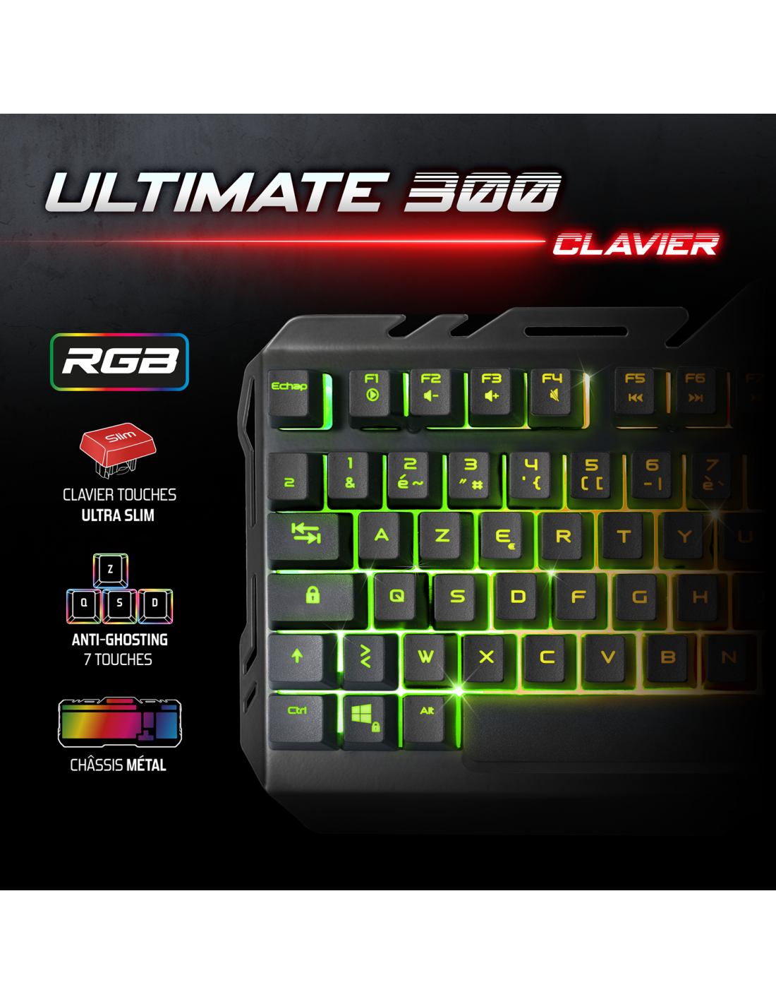 Spirit Of Gamer 4 en 1 Ultimate 300 - Clavier/Souris/Tapis/Casque (CLS-MKH300) - Achat / Vente Pack Peripheriques sur grosbill.com - 2