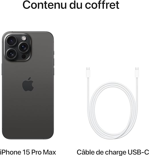 Apple iPhone 15 Pro Max - Titane Noir 256Go - Téléphonie Apple - 2