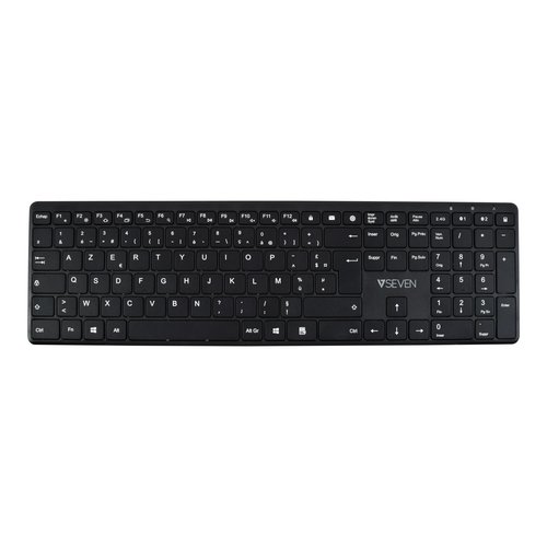 V7 Clavier KW550FRBT Dual mode Bluetooth Wireless 2,4 GHZ franA�ais AZERTY Black