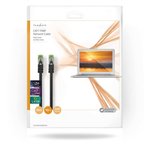 Câble RJ45 CAT7 S/FTP - male/male - 10m - Noir  - 2