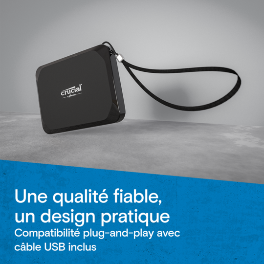 Crucial X9 2TB PORTABLE SSD - USB 3.2 Gen 2 (CT2000X9SSD9) - Achat / Vente Disque SSD externe sur grosbill.com - 4