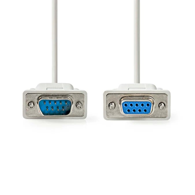 Câble D-Sub 9 mâle/femelle - 5m - Blanc - Connectique PC - 1