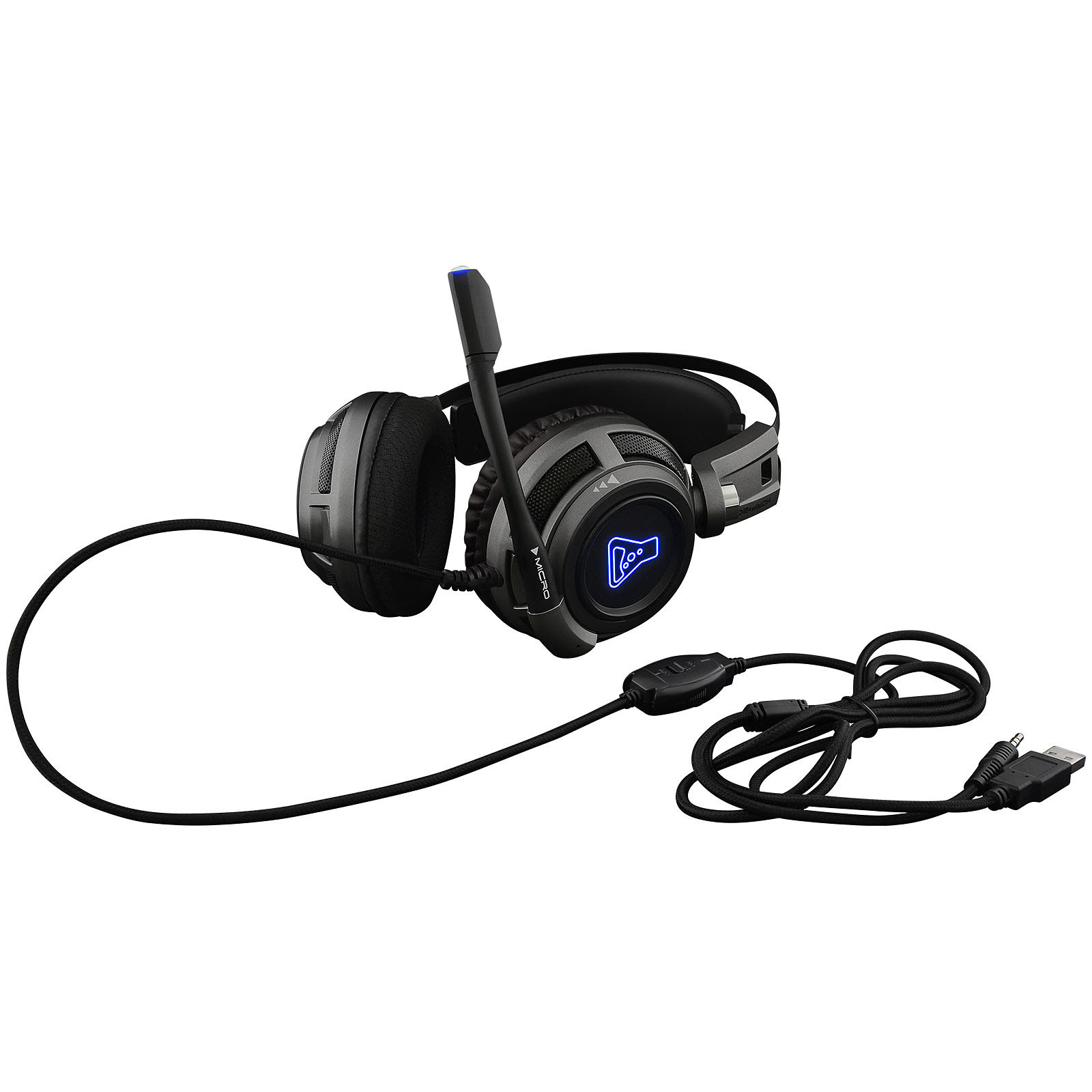 The G-LAB KORP 200 Gris Stereo Gris - Micro-casque - grosbill.com - 1