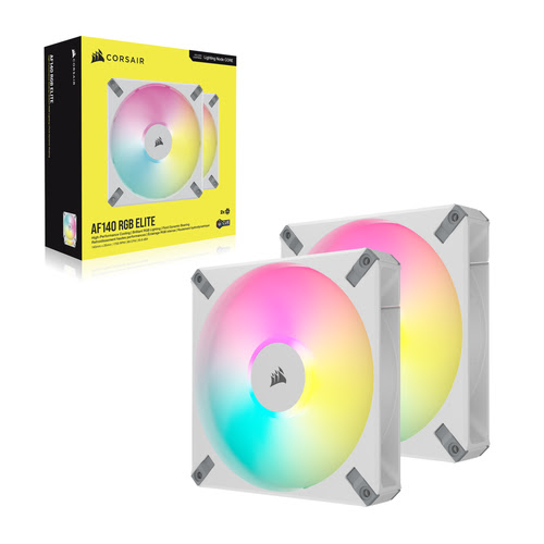 Corsair iCUE AF140 Elite RGB 140mm Blanc(x2)-CO-9050160-WW - Ventilateur boîtier - 1