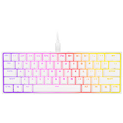 Grosbill Clavier PC Corsair K65 Mini 60% - Blanc/RGB/Filaire/Cherry MX Red