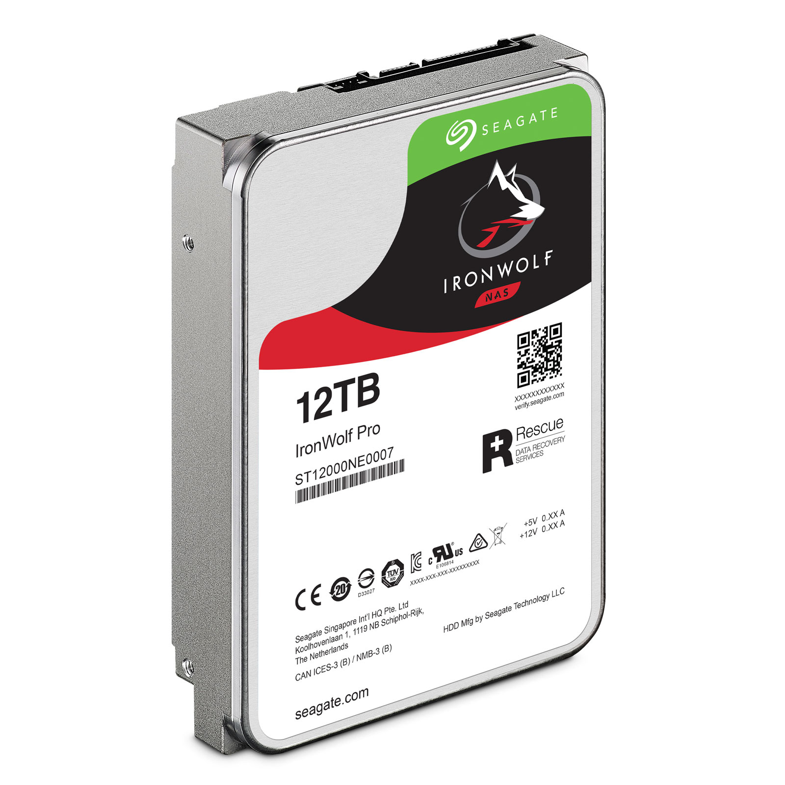Seagate 12To SATA III 256Mo IronWolf PRO ST12000NE0007 - Disque dur 3.5" interne - 3