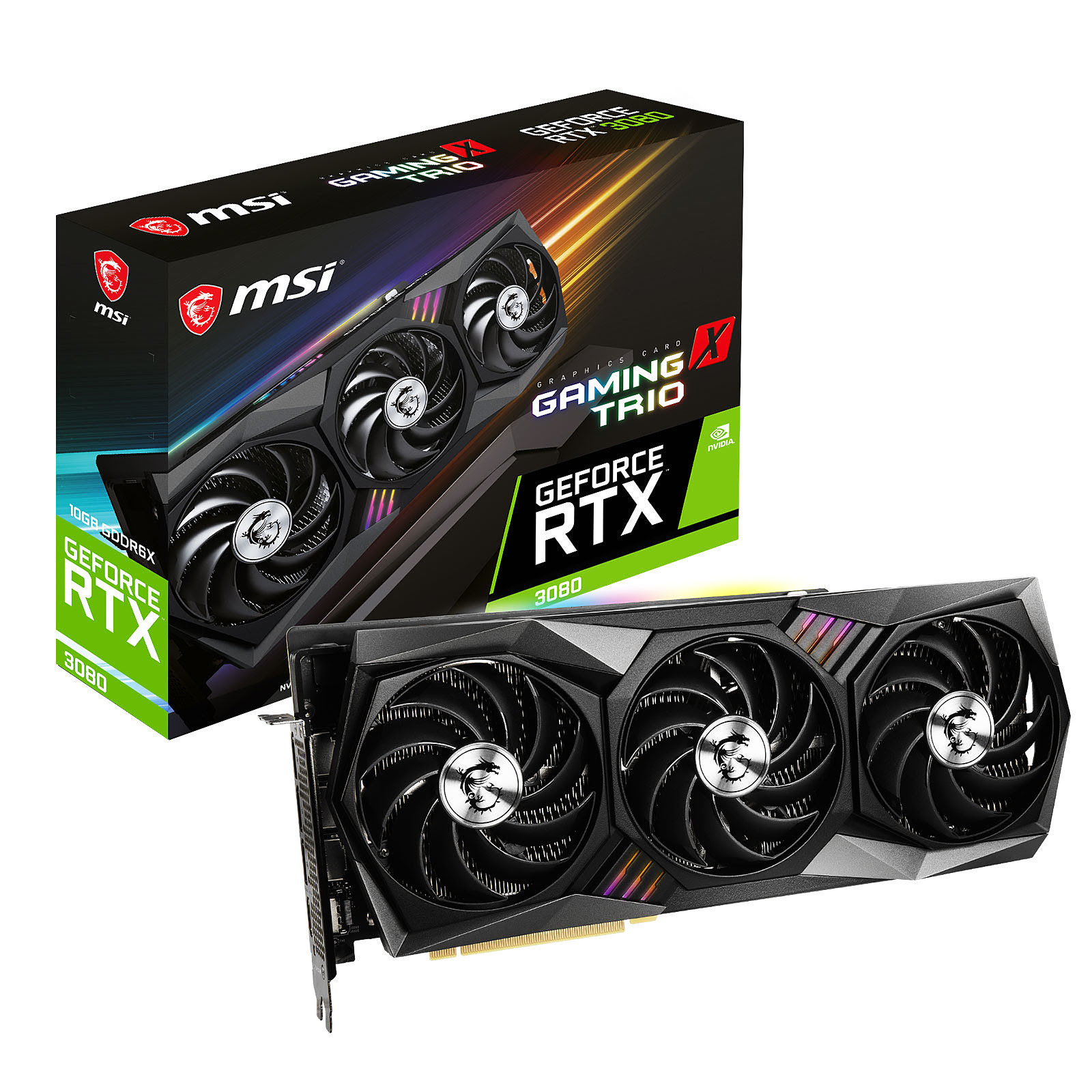 MSI RTX 3080 GAMING X TRIO 10G LHR  - Carte graphique MSI - 0