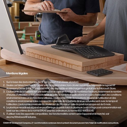 HP 960 BLK Ergonomic WL KBD FR - Achat / Vente sur grosbill.com - 10