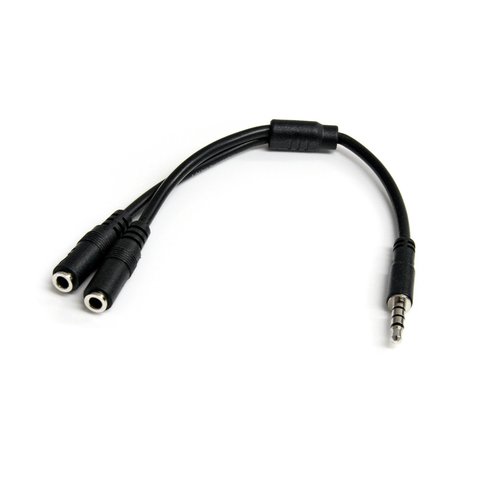 Headset adapter with headphone/mic plugs - Achat / Vente sur grosbill.com - 1