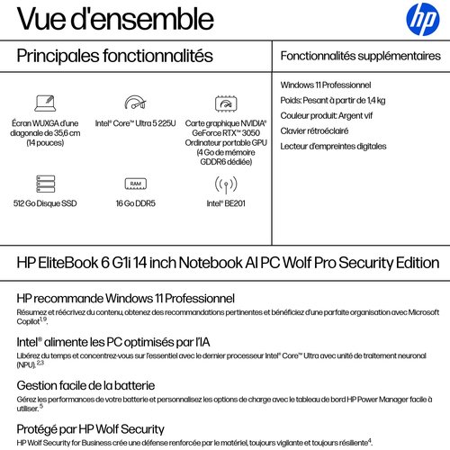 ELITEBOOK 6 G1 ULTRA U5-225U - Achat / Vente sur grosbill.com - 2